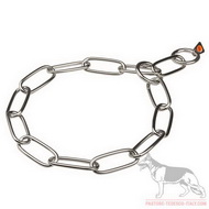 Collare a catena in acciaio inox, 4 mm per cane grande