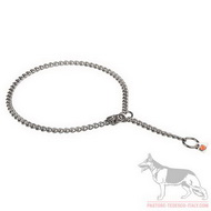 Collare a strozzo in acciaio inox con fissatore, 2,5 mm per cane