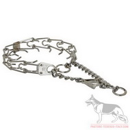 Collare a strozzo in acciaio cromato con punte, 3 mm per cane Collare a strozzo in acciaio cromato con punte, 3 mm per cane