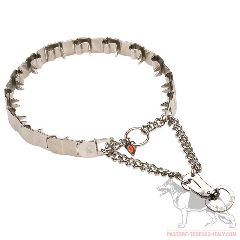 Collare a strozzo con punte in acciaio inox 3,3 mm per cane