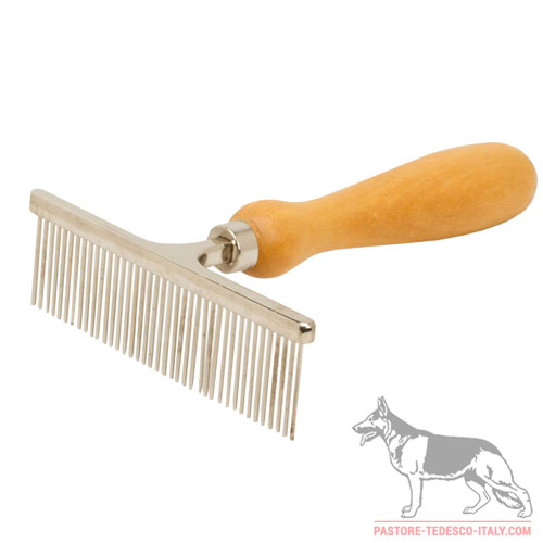 Spazzola a denti spessi per cani con pelo fino e morbido