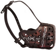 Museruola in pelle "Filo spinato" per Pastore tedesco Museruola in pelle "Filo spinato" per Pastore tedesco