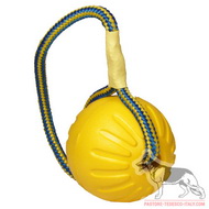 Palla da gioco con corda, 9 cm per Pastore tedesco Palla da gioco con corda, 9 cm per Pastore tedesco