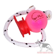 Fun Ball Puppy Super Soft rosa 5,8 cm con clip rossa e corda
