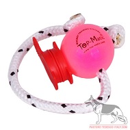 Fun Ball Puppy Super Soft rosa 5,8 cm con clip rossa e corda Fun Ball Puppy Super Soft rosa 5,8 cm con clip rossa e corda