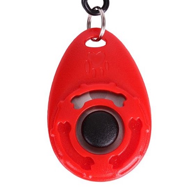 Clicker di plastica resistente colore rosso per addestramento professionale dei cani