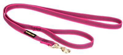 Guinzaglio di colore rosa in nylon gommato per cani