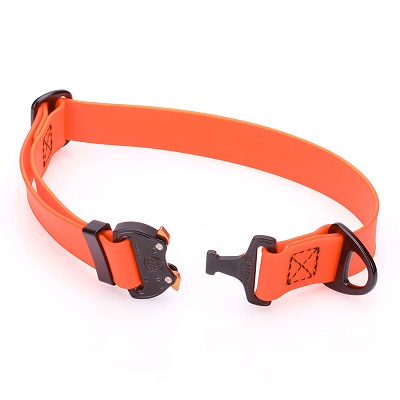 Collare per pastore tedesco e malinois realizzato in materiale innovativo biotan di colore orange