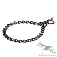 Collare in acciaio inox annerito, 4 mm per Pastore tedesco
